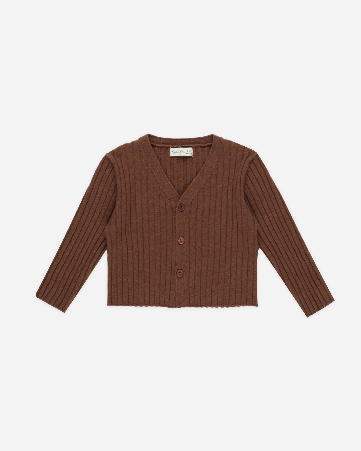 Rylee + Cru - Long Sleeve Knit Button Top - Brown