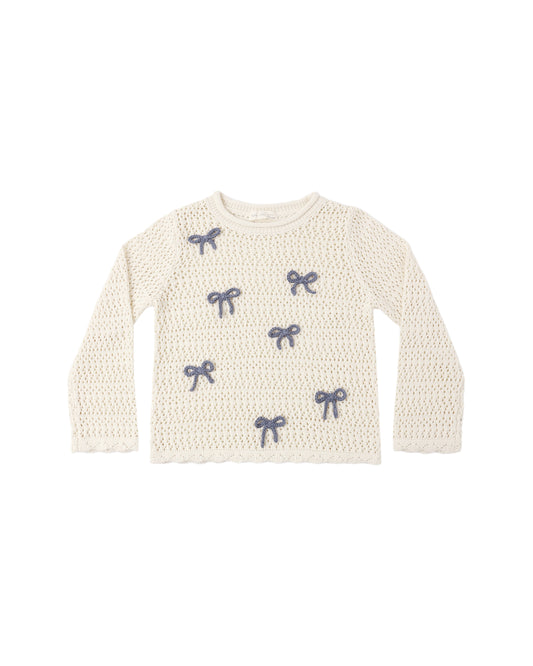 Rylee + Cru - Crochet Knit Pullover - Bows