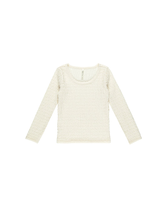 Rylee + Cru - Textured Long Sleeve Top - Ivory