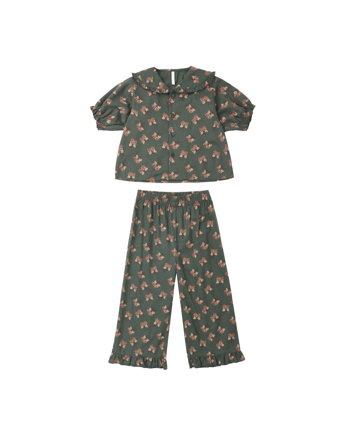 Rylee + Cru - Ruffle Pajamas - Evergreen Bouquet