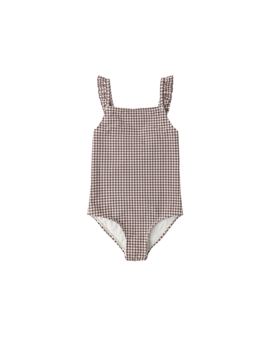 Rylee + Cru - Positano One-Piece - Chocolate Houndstooth
