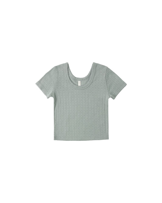 Rylee + Cru - Pointelle Tee - Sea Green