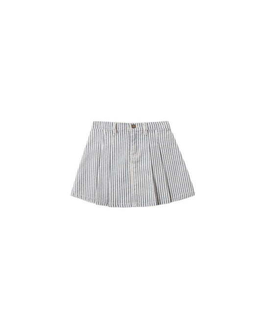 Rylee + Cru - Pleated Denim Skirt - Railroad Stripe