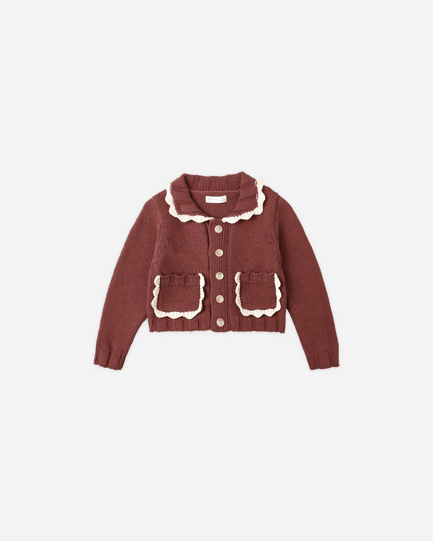 Rylee + Cru - Collared Cardigan - Burgundy