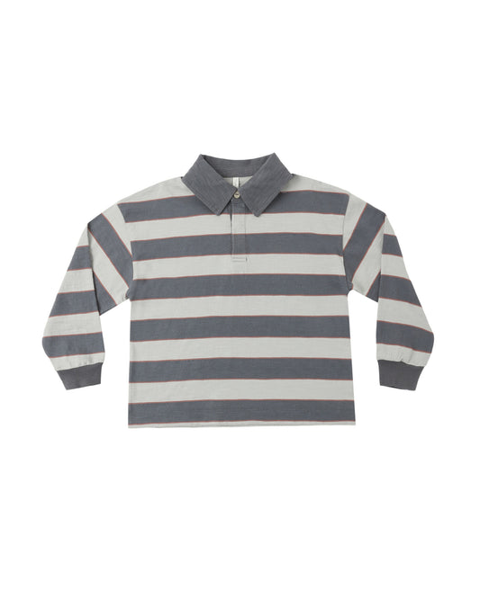 Rylee + Cru - Rugby Polo - Sage Stripe
