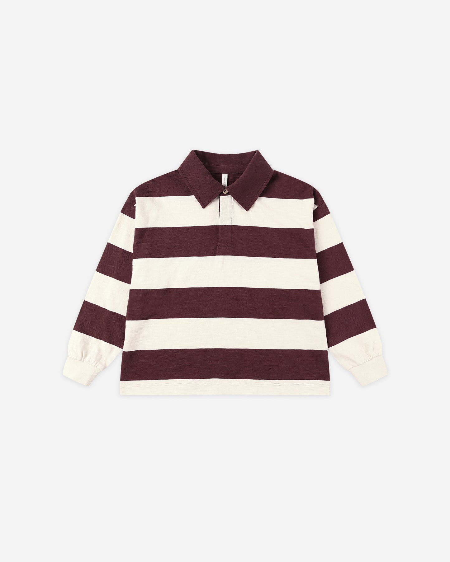 Rylee + Cru - Rugby Polo - Burgundy Stripe