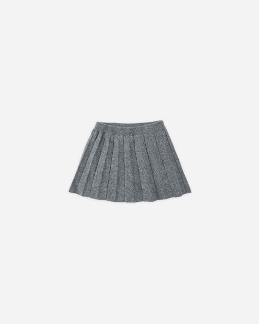 Rylee + Cru - Knit Pleated Skirt - Heathered Grey