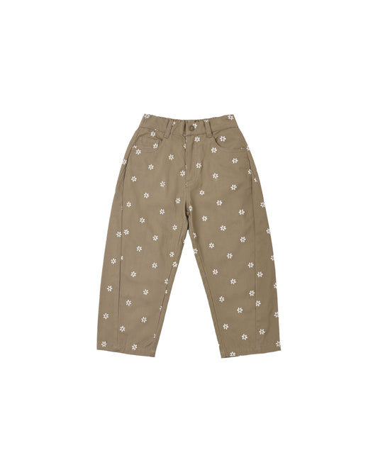 Rylee + Cru - Barrel Pant - Embroidered Daisies