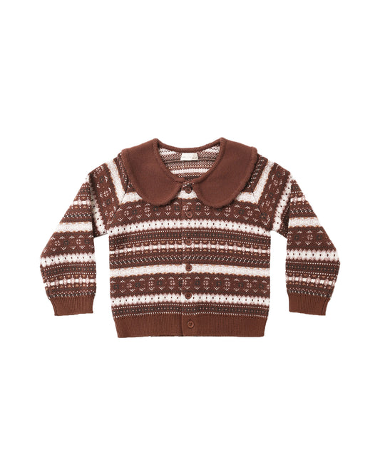 Rylee + Cru - Fair Isle Cardigan - Mulberry Stripe