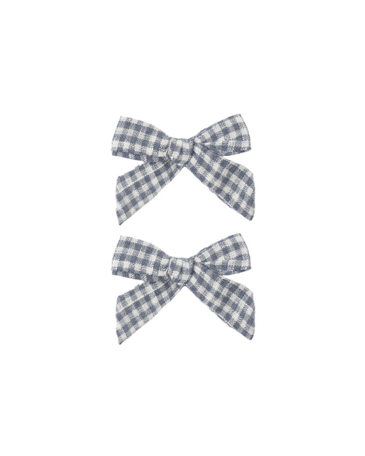 Rylee + Cru - Bows, Set Of 2 - Marine Gingham