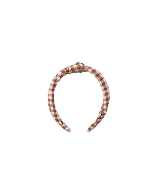 Rylee + Cru - Knotted Headband - Brick Check