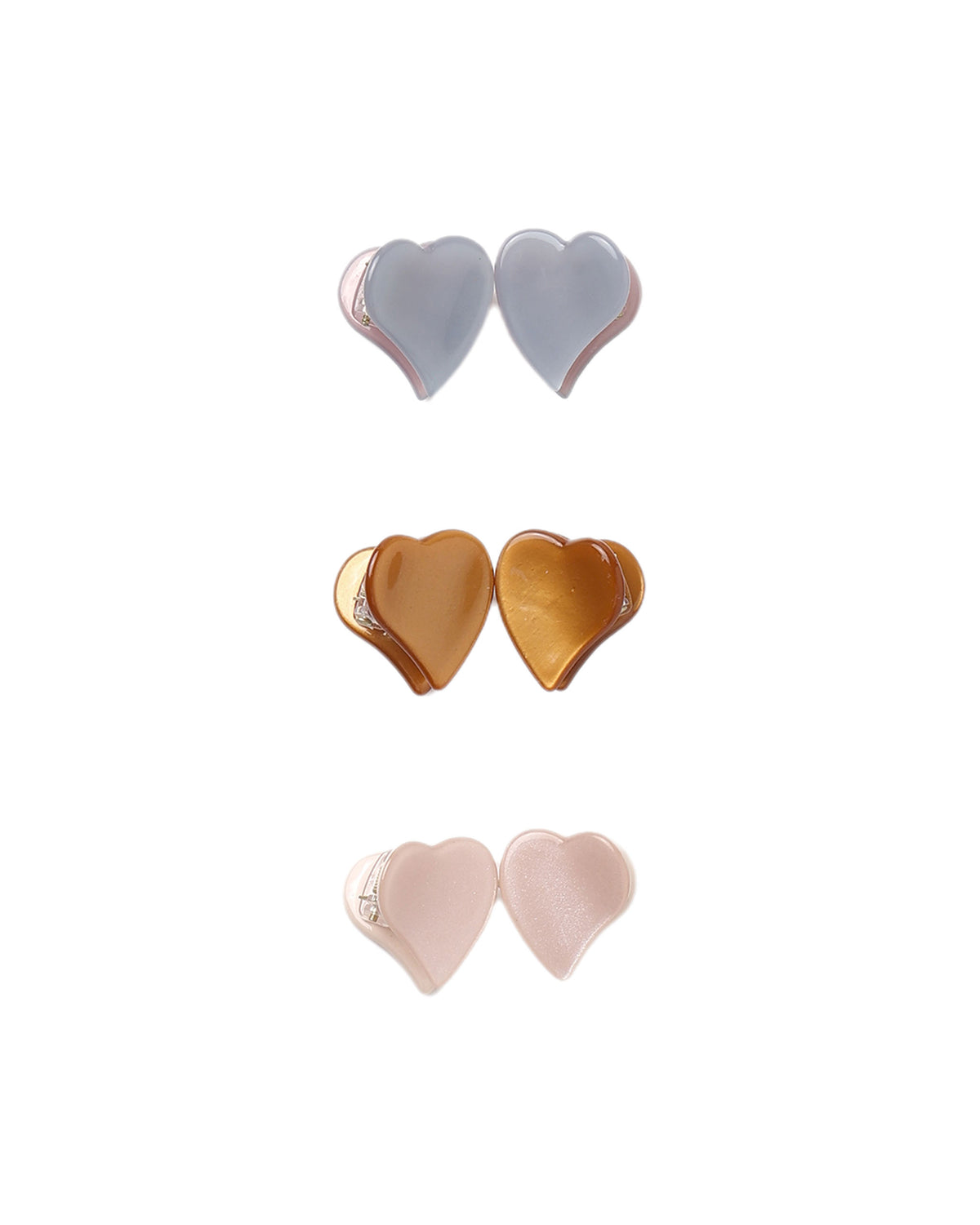 Rylee + Cru - Heart Mini Clips - Dusty Blue, Clay, Blush