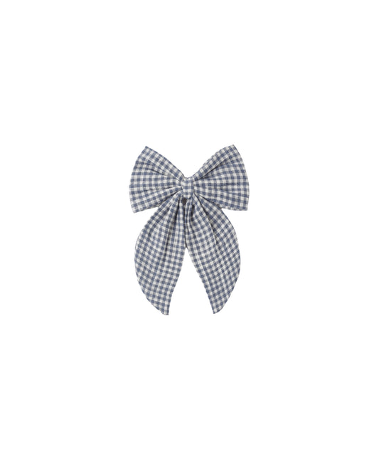 Rylee + Cru - Oversized Bow - Marine Gingham