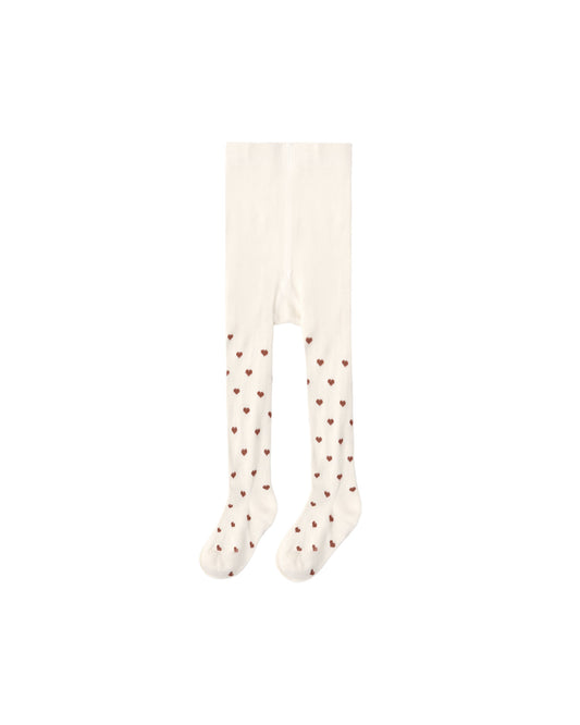 Rylee + Cru - Ribbed Tights - Mulberry Hearts