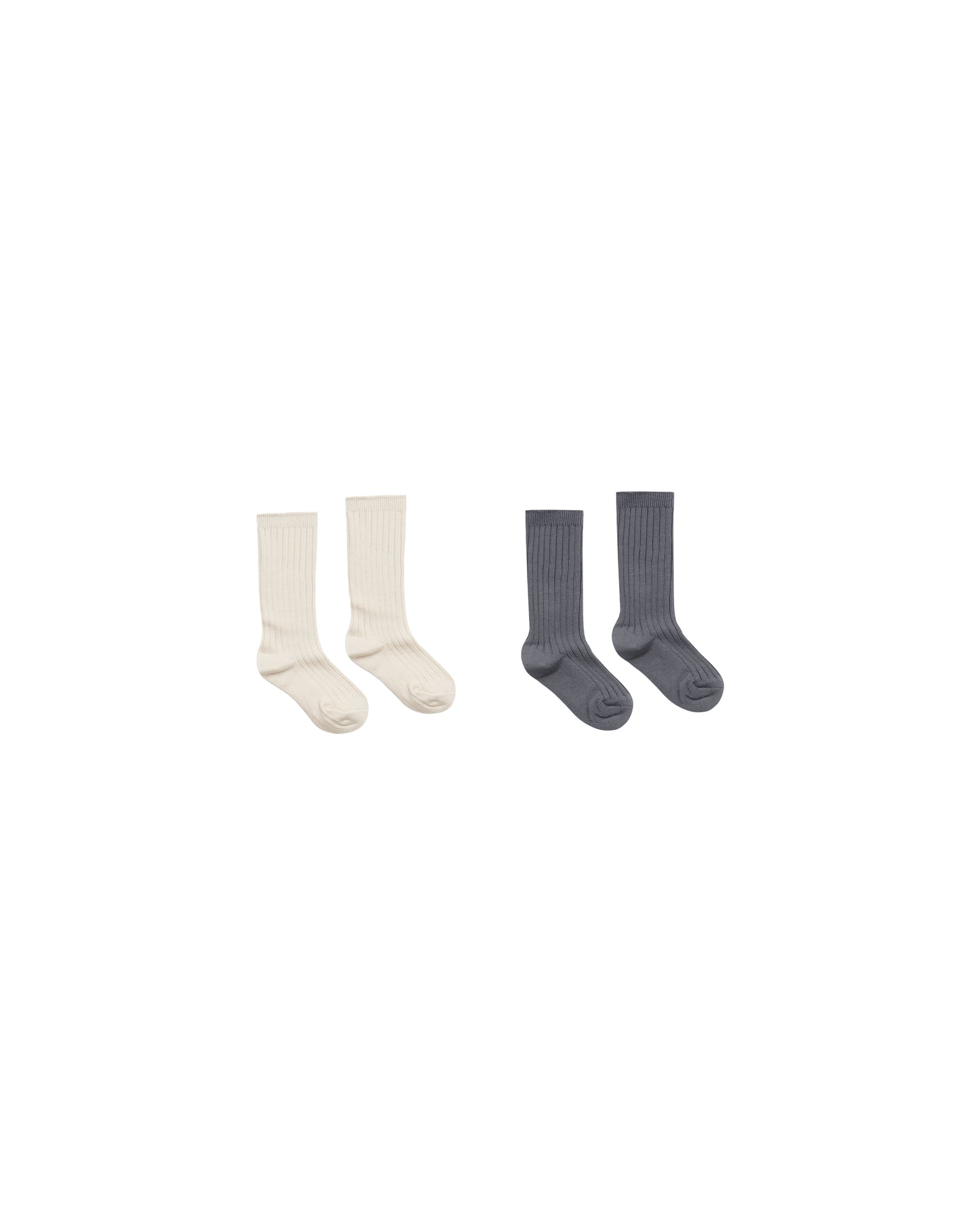 Rylee + Cru - Ribbed Socks - Natural, Indigo