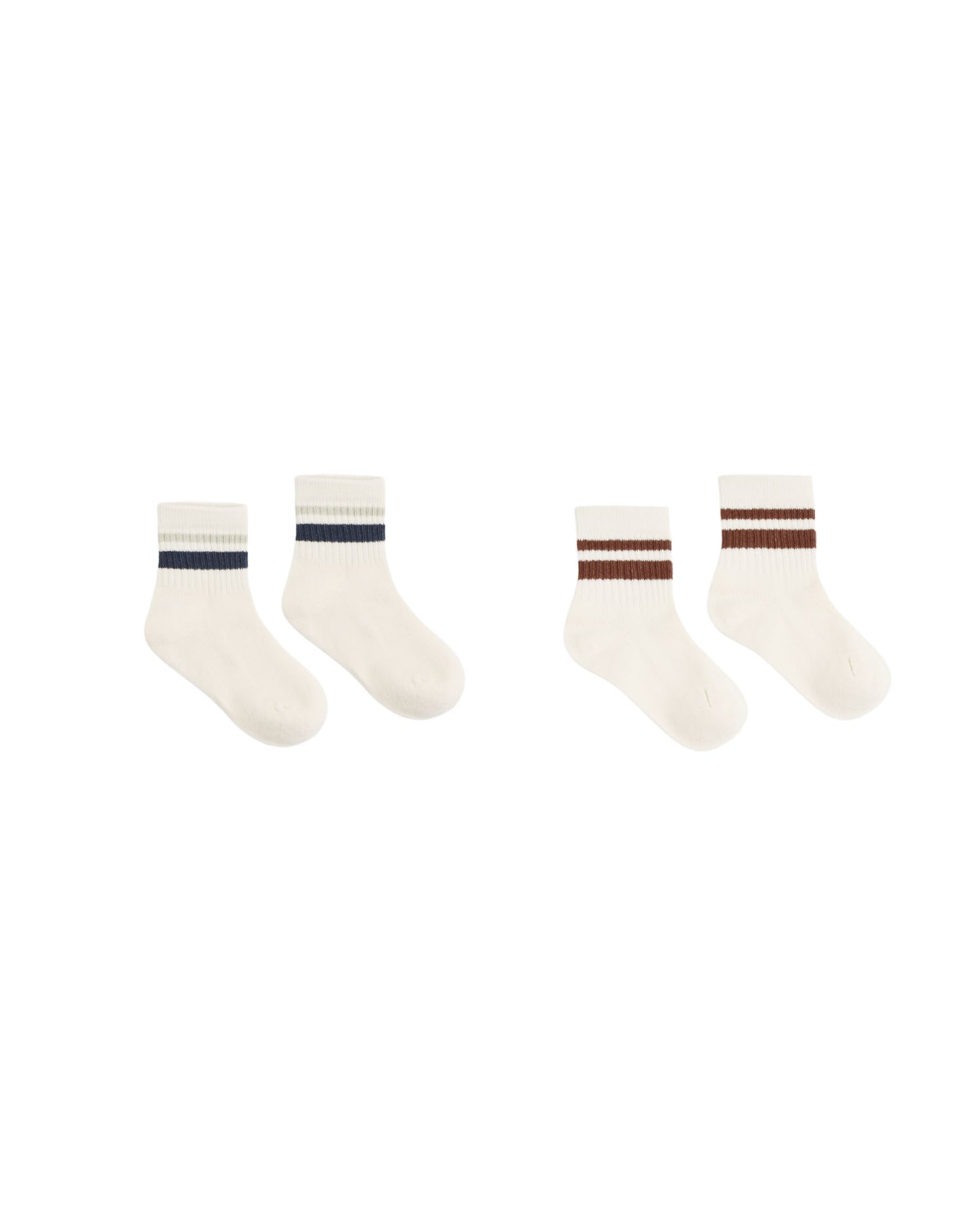 Rylee + Cru - Stripe Socks, 2 Pack - Fog, Mulberry