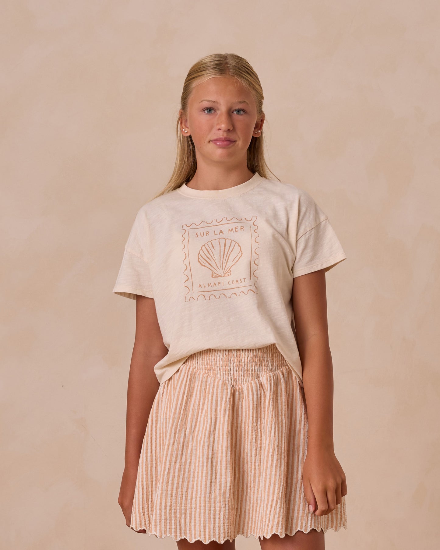 Rylee + Cru - Tween Boxy Tee - Seashell