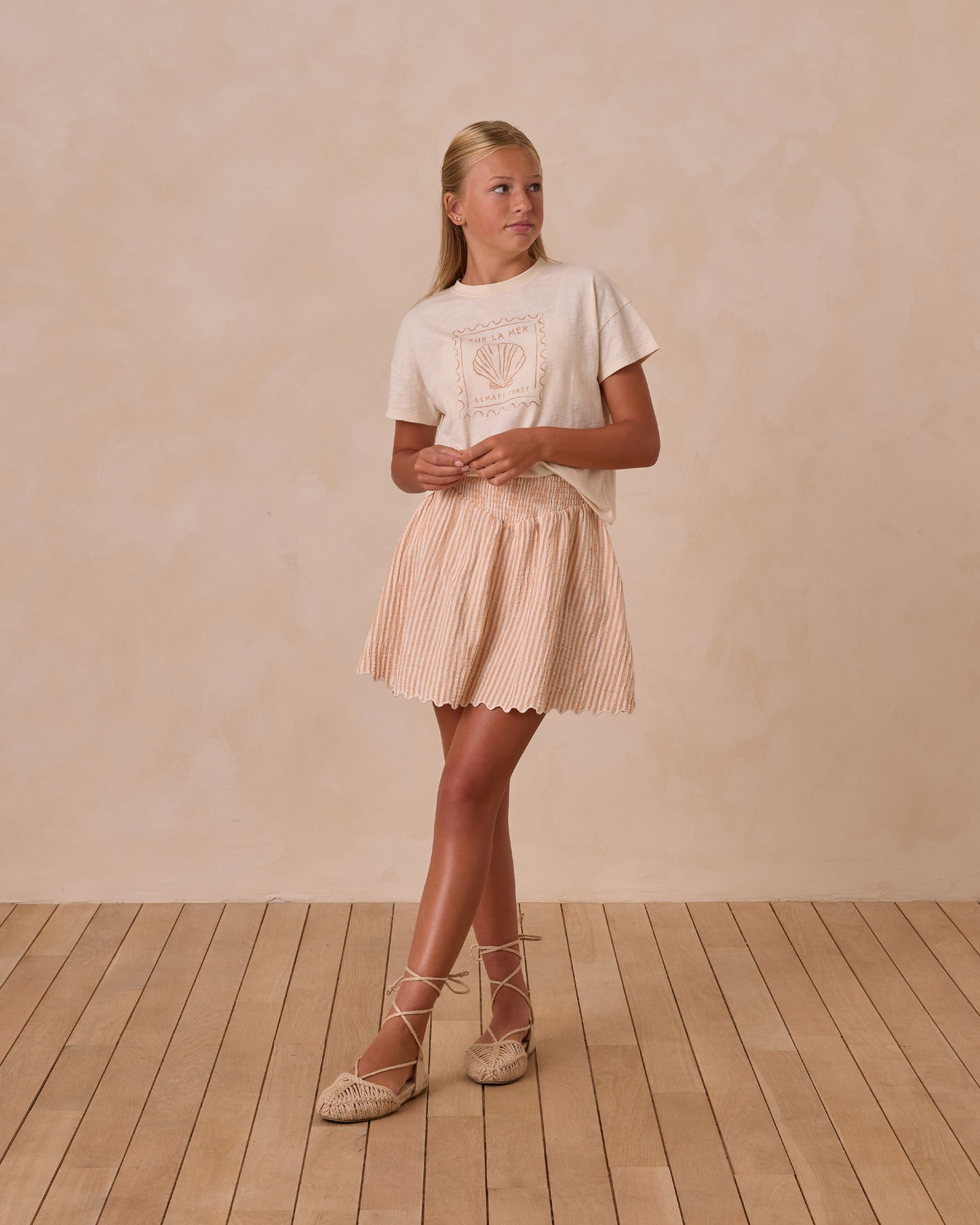 Rylee + Cru - Tween Boxy Tee - Seashell