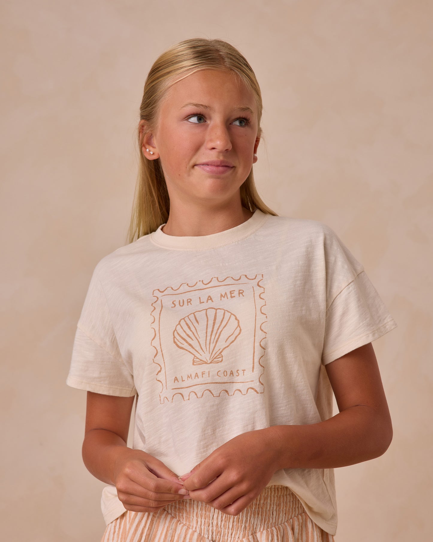 Rylee + Cru - Tween Boxy Tee - Seashell