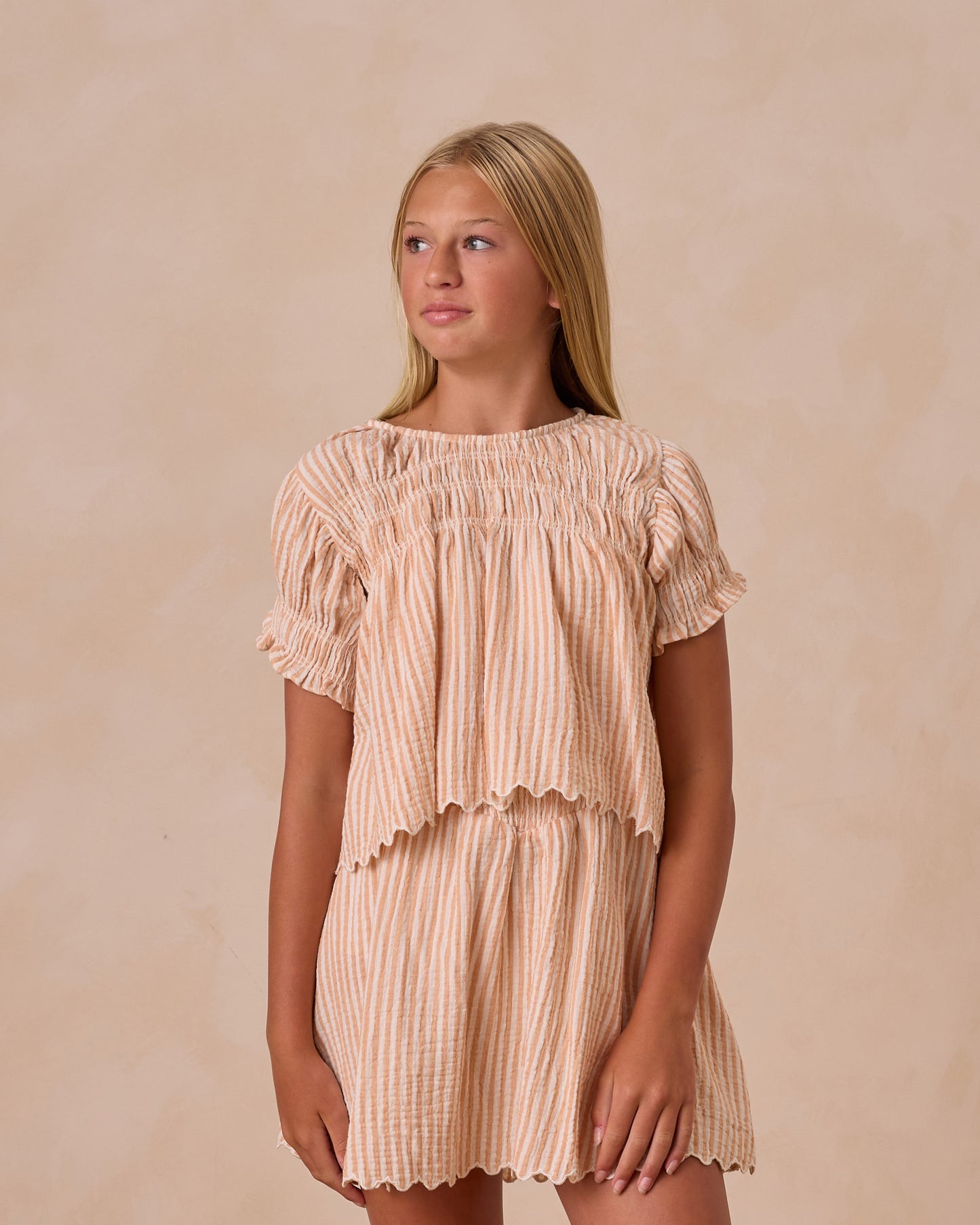 Rylee + Cru - Tween Colette Top - Grapefruit Stripe