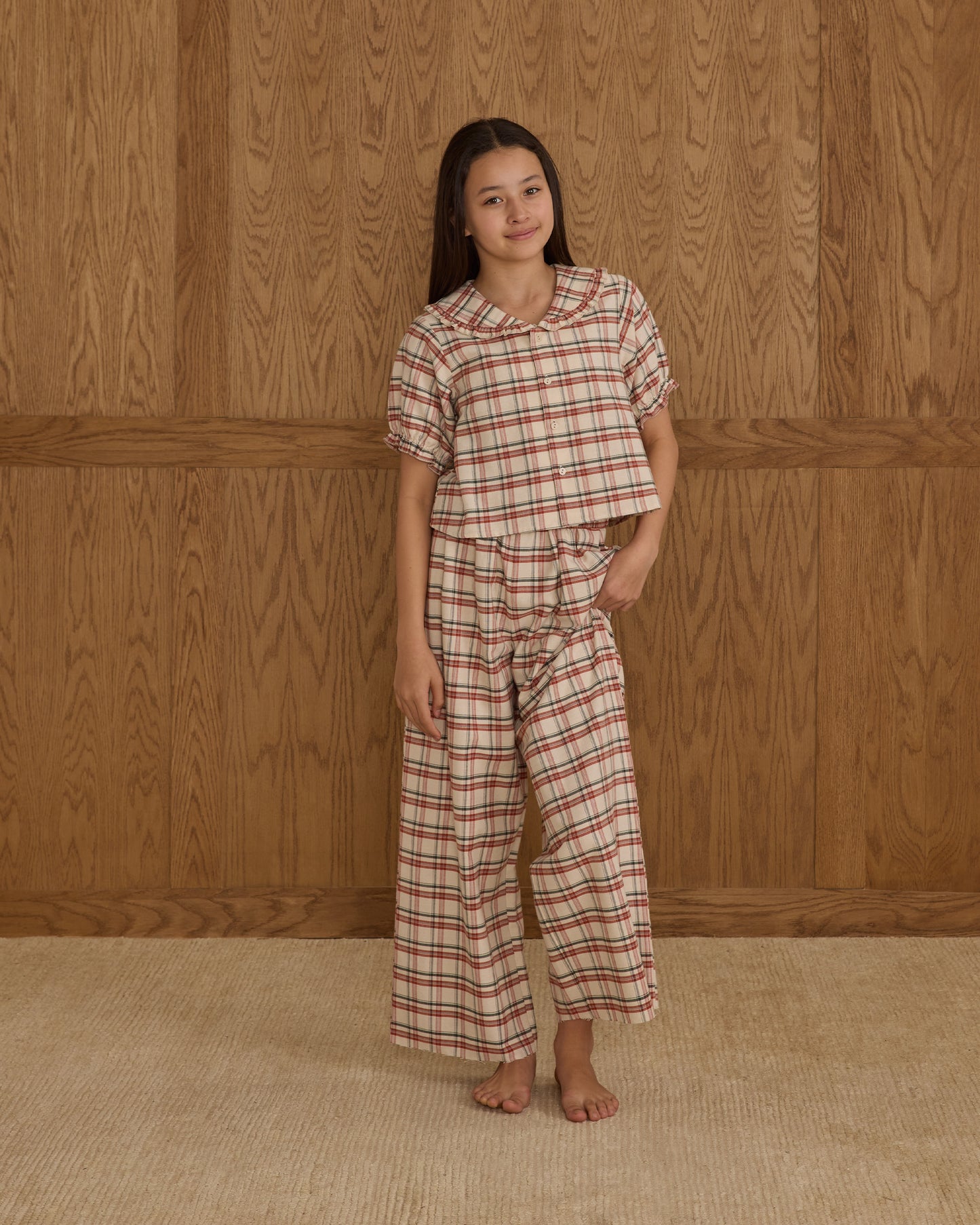 Rylee + Cru - Tween Ruffle Holiday Pajamas - Holiday Flannel