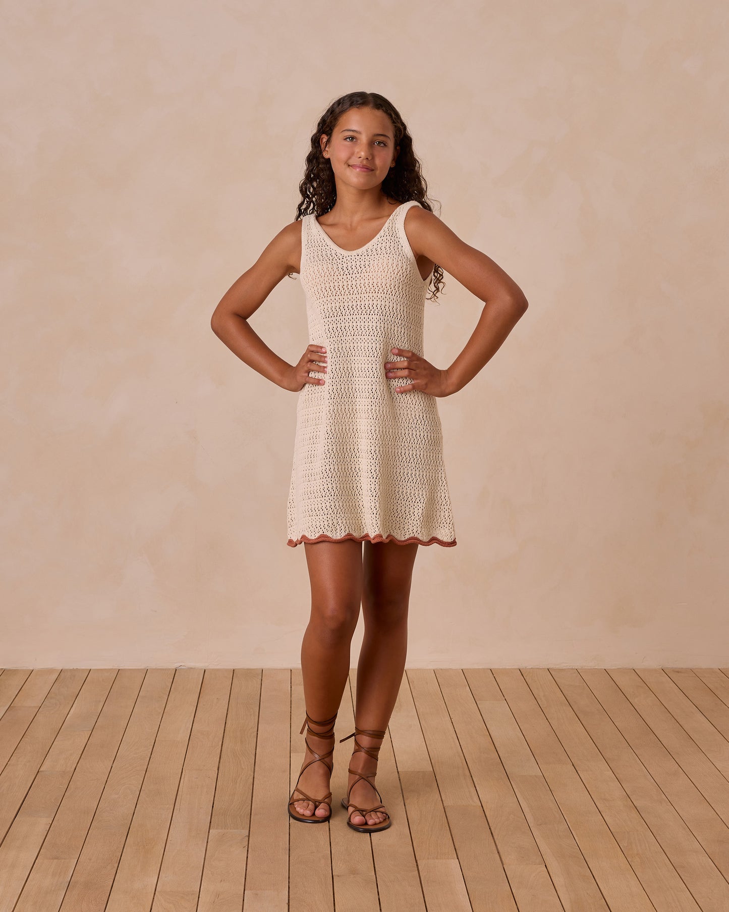 Rylee + Cru -  Crochet Tank Mini Dress - Natural - Tween