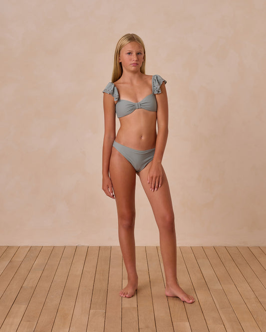 Rylee + Cru - Tween Ruffle Bandeau Bikini Set - Eucalyptus