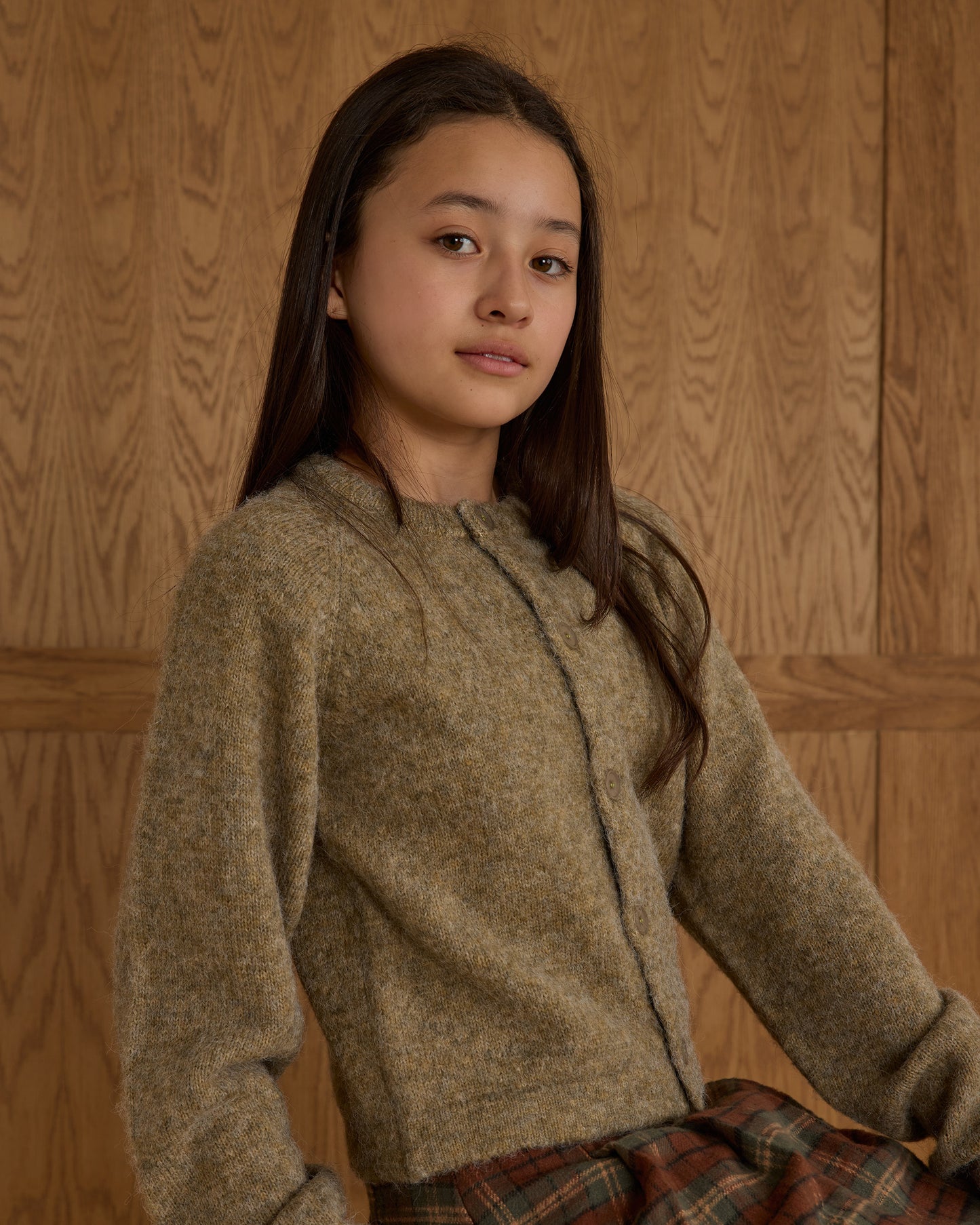 Rylee + Cru - Tween Fuzzy Cardigan - Evergreen