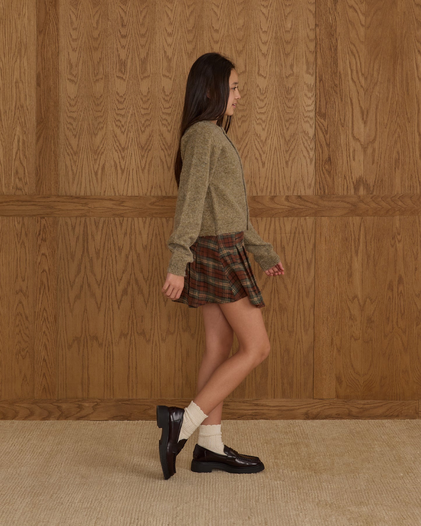 Rylee + Cru - Tween Fuzzy Cardigan - Evergreen