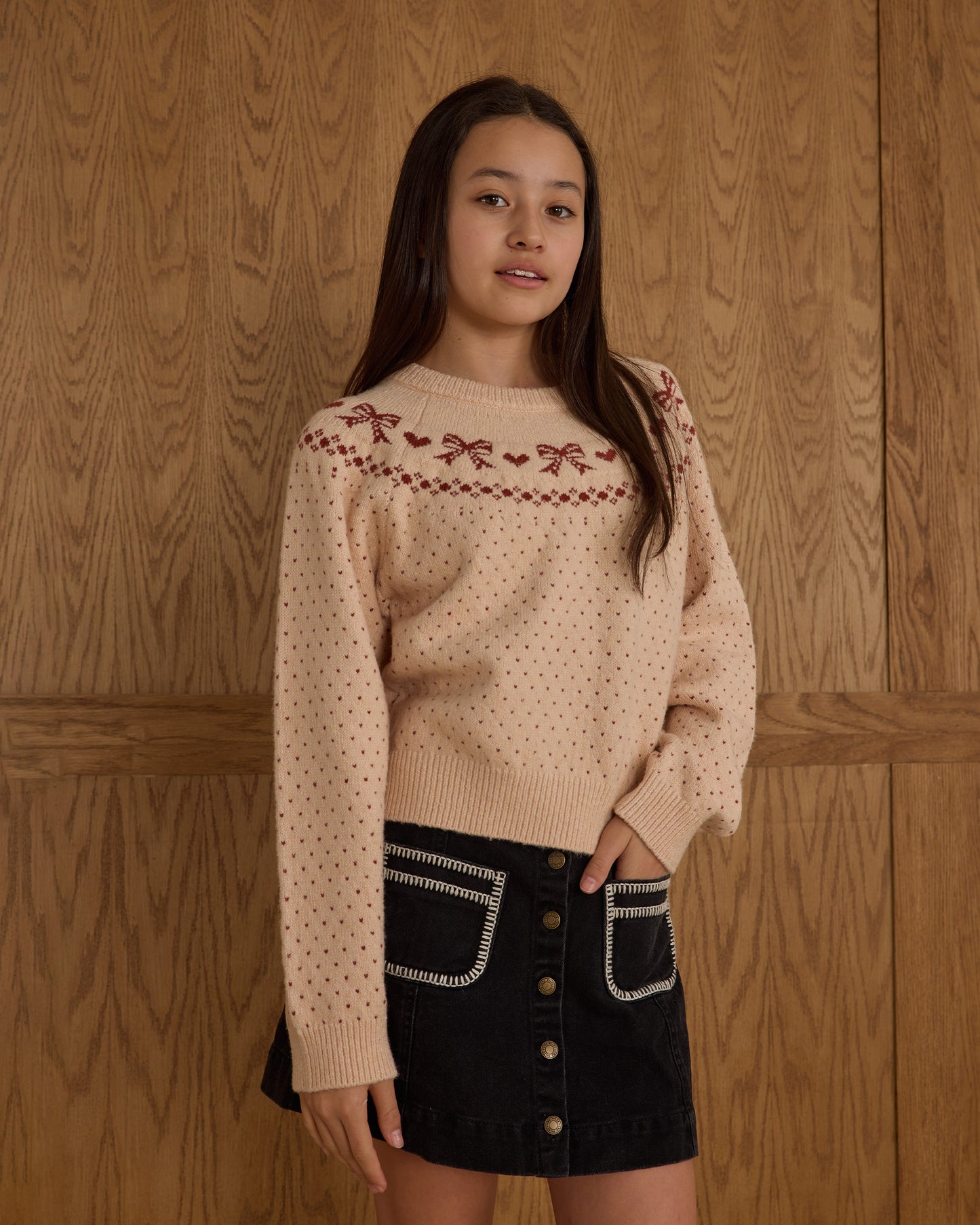 Rylee + Cru - Tween Fair Isle Sweater - Bows
