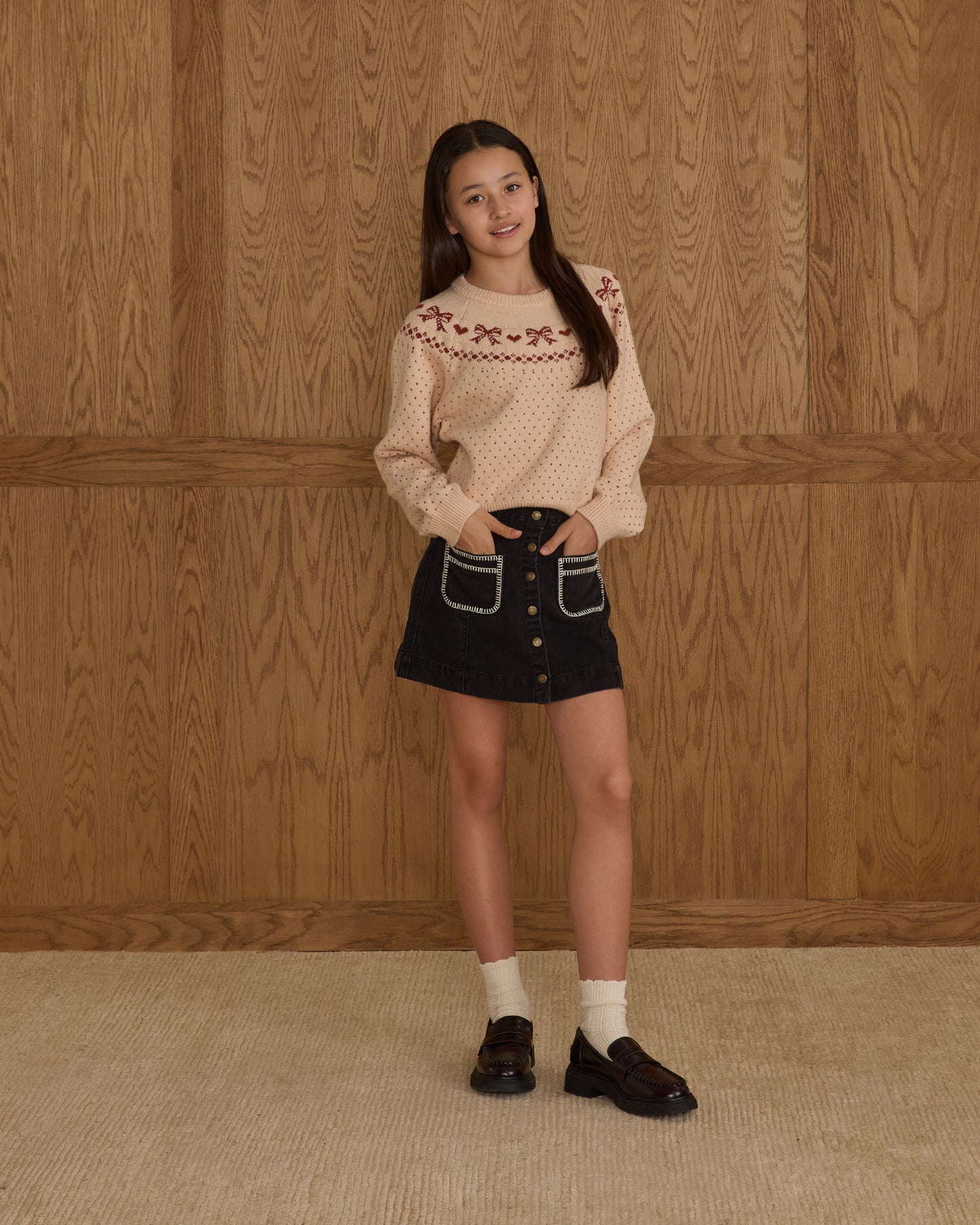 Rylee + Cru - Tween Fair Isle Sweater - Bows