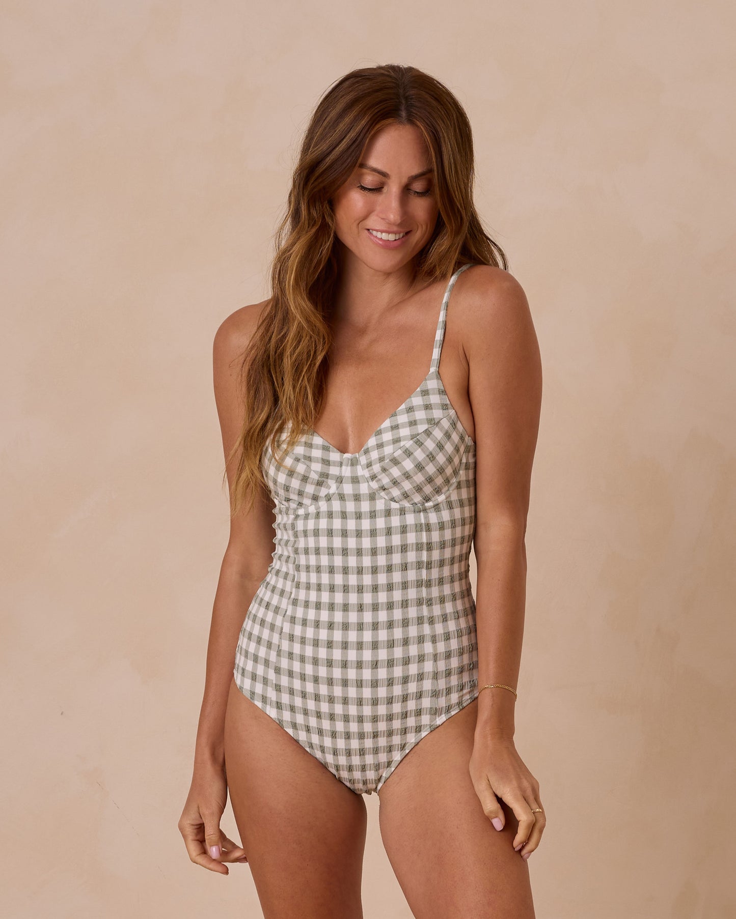 Rylee + Cru - Women's Underwire One-Piece - Eucalyptus Check