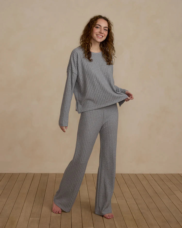 Rylee + Cru - Women's Cozy RIb Knit Set - Dusty Blue