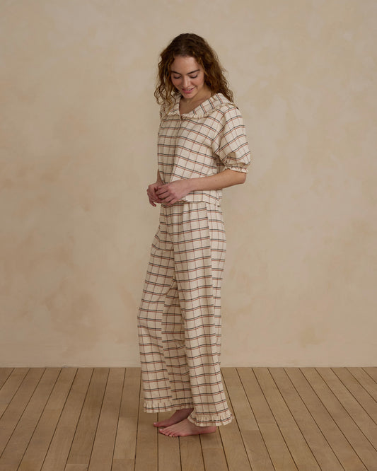 Rylee + Cru - Women's Ruffle Pajamas - Holiday Plaid