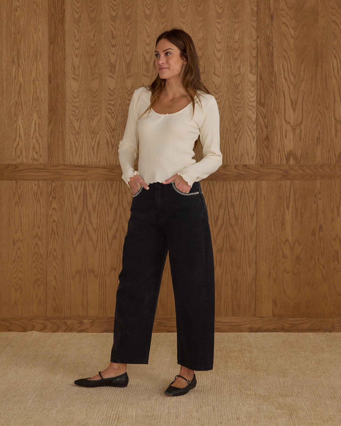 Rylee + Cru - Women's Ribbed Long Sleeve - Ivory