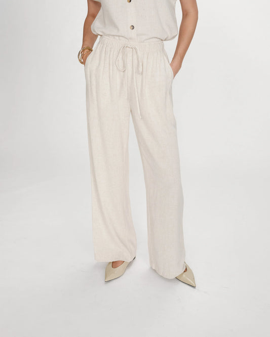 The Raven Wide Leg Linen Pants - Sable