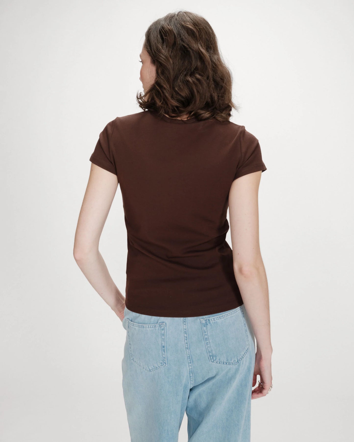 The Valerio Velvet Print T-Shirt - Chocolate