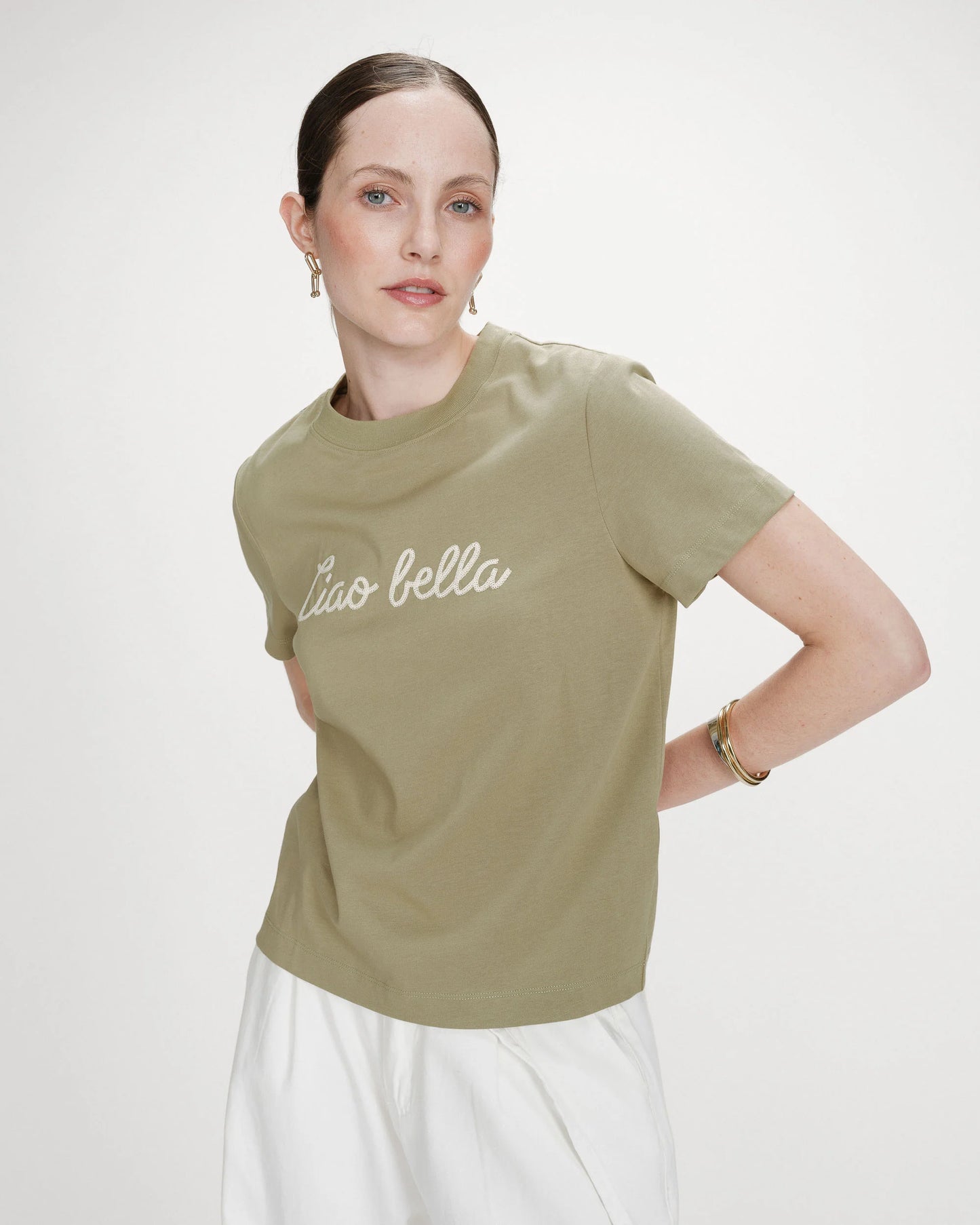 Vanders Embroidered T-Shirt - Sage