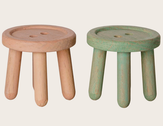 Maileg - Stool Set, Mouse - Light Rose/Light Mint