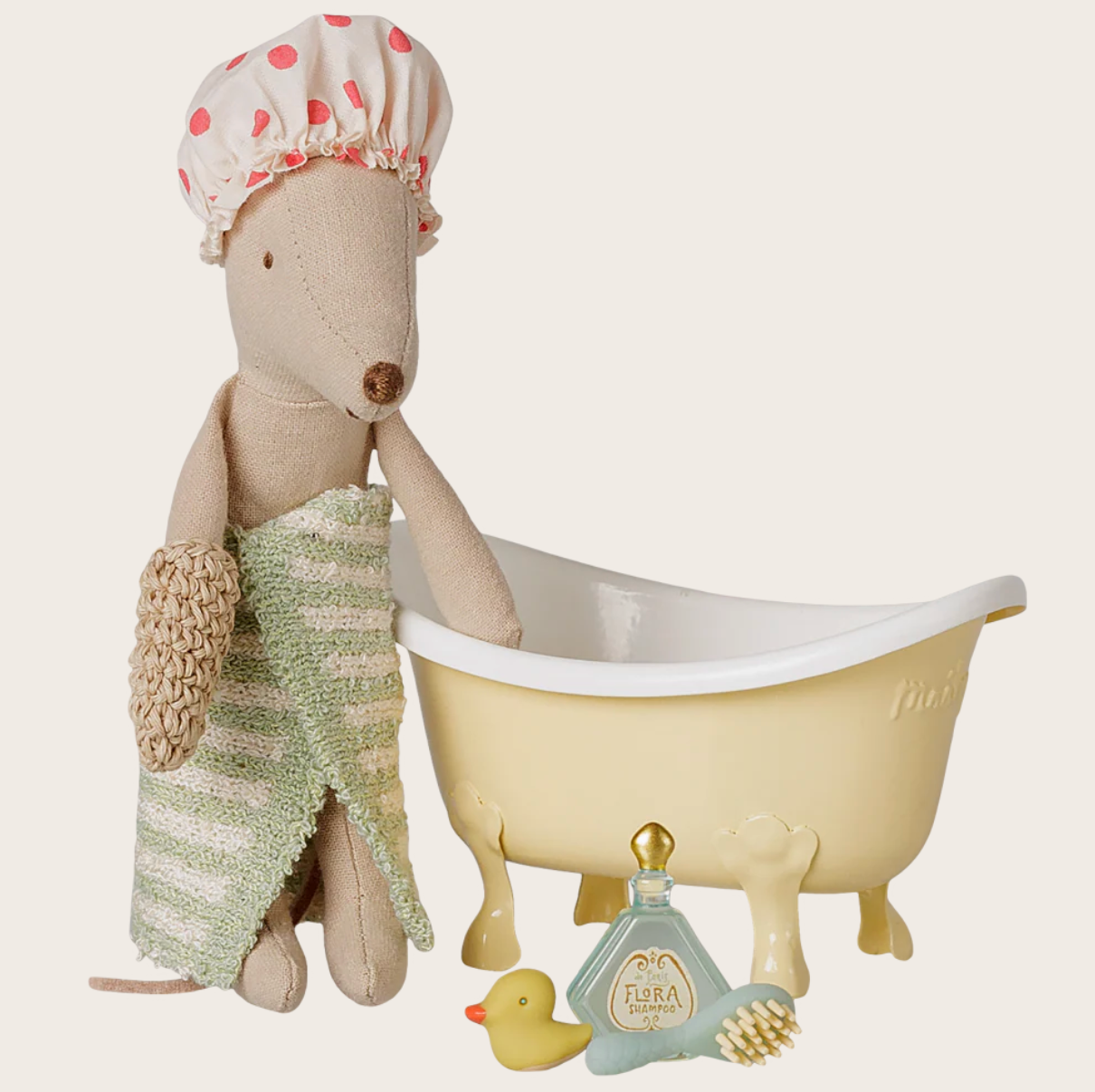Maileg - Bathtub Set, Mouse - Yellow - PREORDER FW26