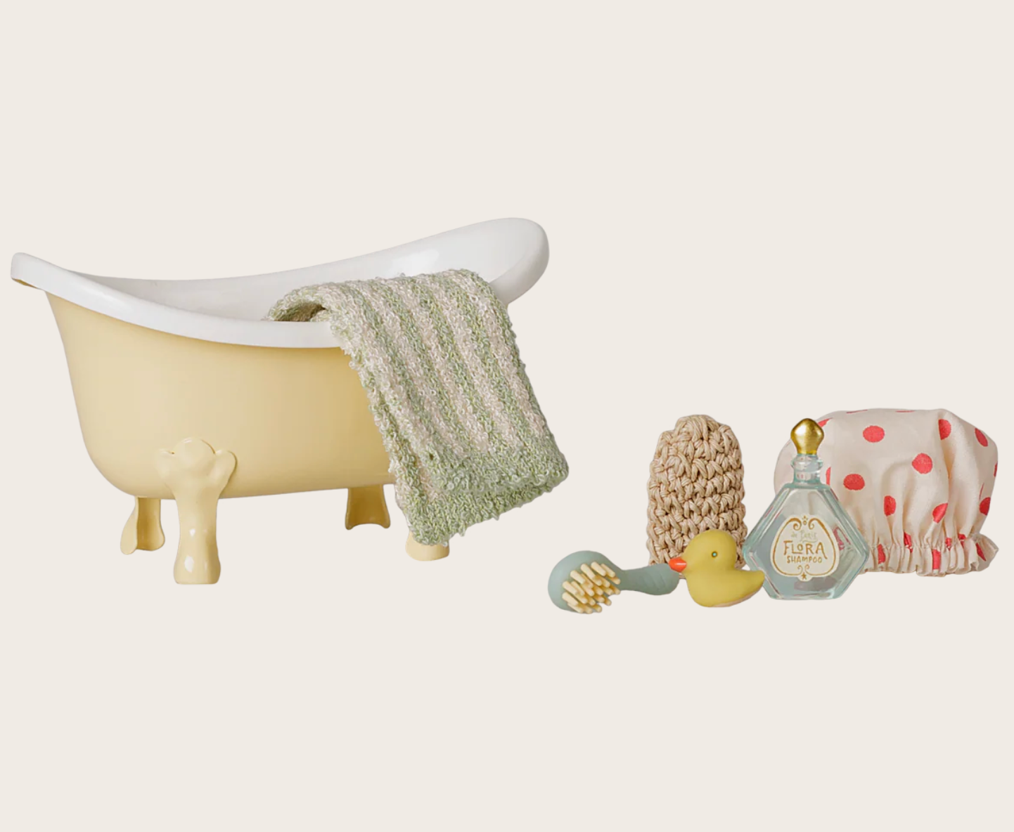 Maileg - Bathtub Set, Mouse - Yellow - PREORDER FW26