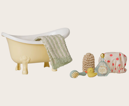Maileg - Bathtub Set, Mouse - Yellow - PREORDER FW26