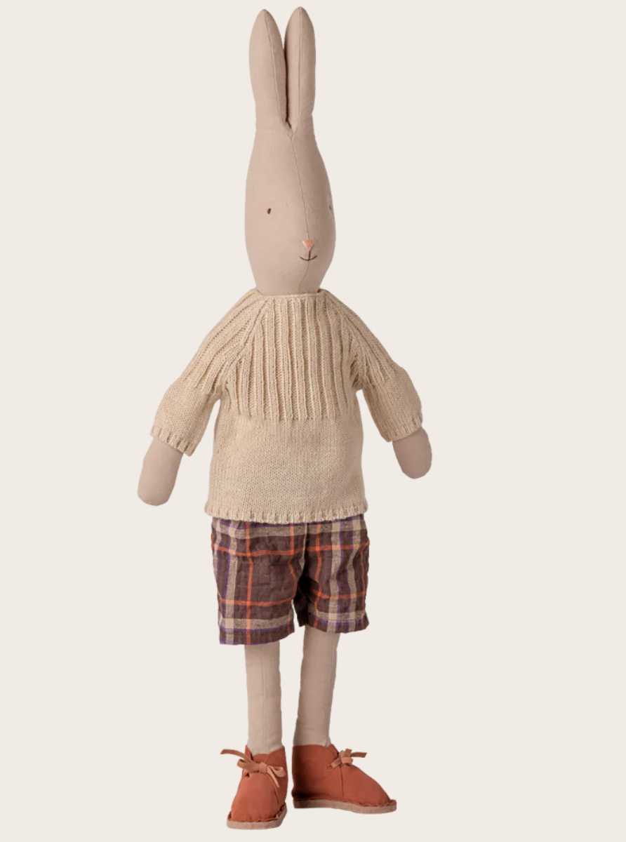 Maileg - Pants and Knitted Sweater, Size 4 - Off White -  PREORDER FW26