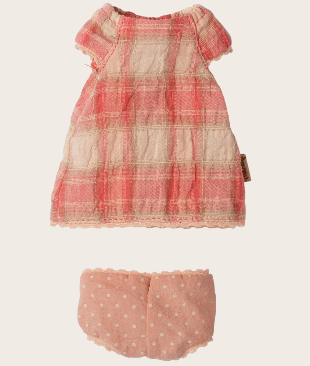 Maileg - Dress, Teddy Junior - Coral -  PREORDER FW26