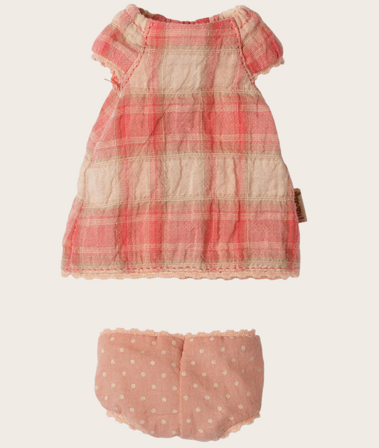 Maileg - Dress, Teddy Junior - Coral -  PREORDER FW26