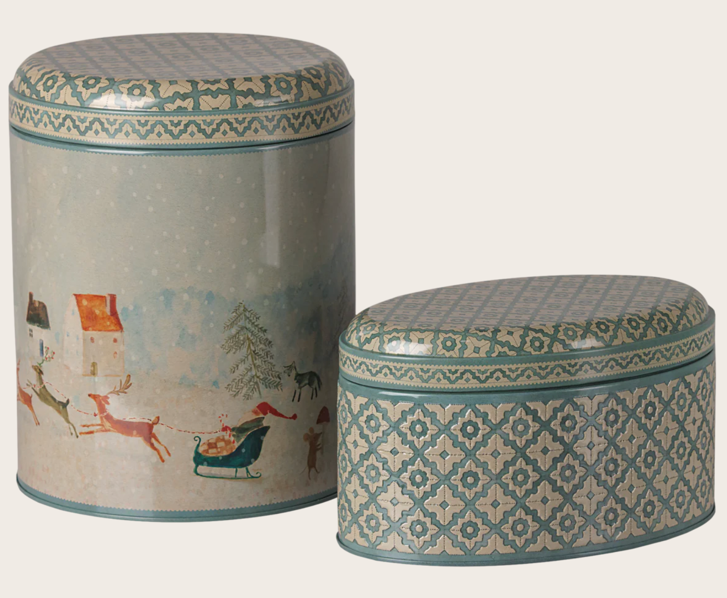 Maileg - Metal Box Set- Santa is Coming - 2 pcs - PREORDER FW26