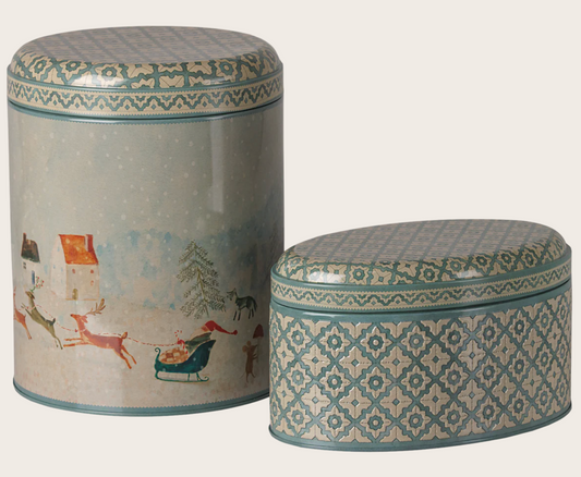 Maileg - Metal Box Set- Santa is Coming - 2 pcs - PREORDER FW26