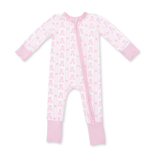 Convertible Romper - Ballet Shoes Ribbon Stripe