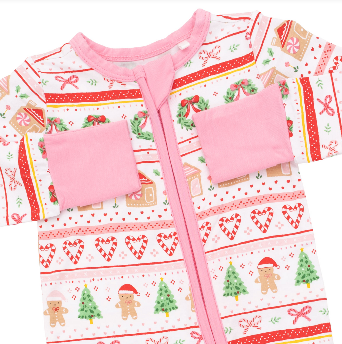 Convertible Romper - Gingerbread Fair Isle - Pink