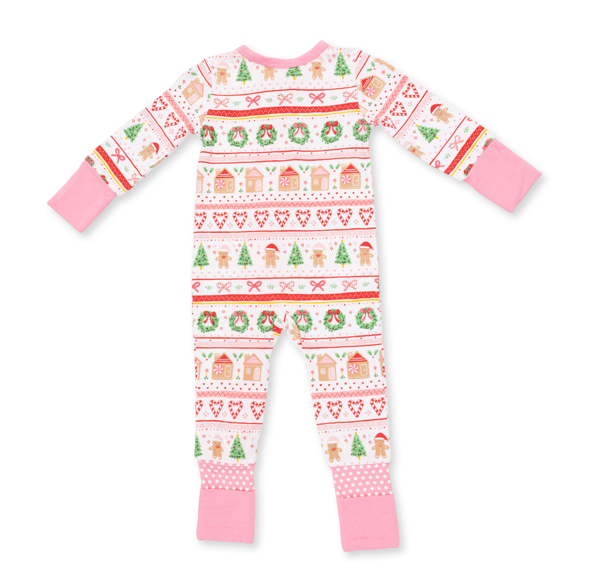 Convertible Romper - Gingerbread Fair Isle - Pink